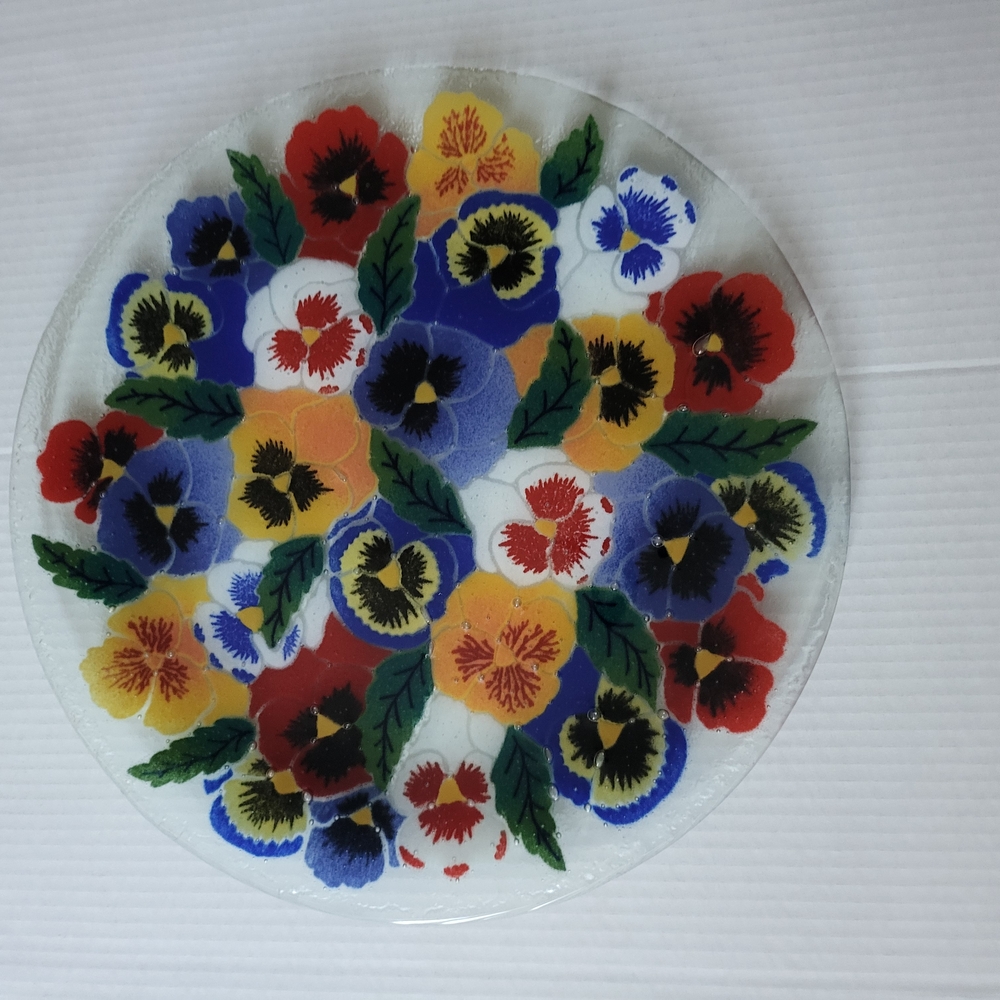 Peggu Karr Fused Art Glass Plate.